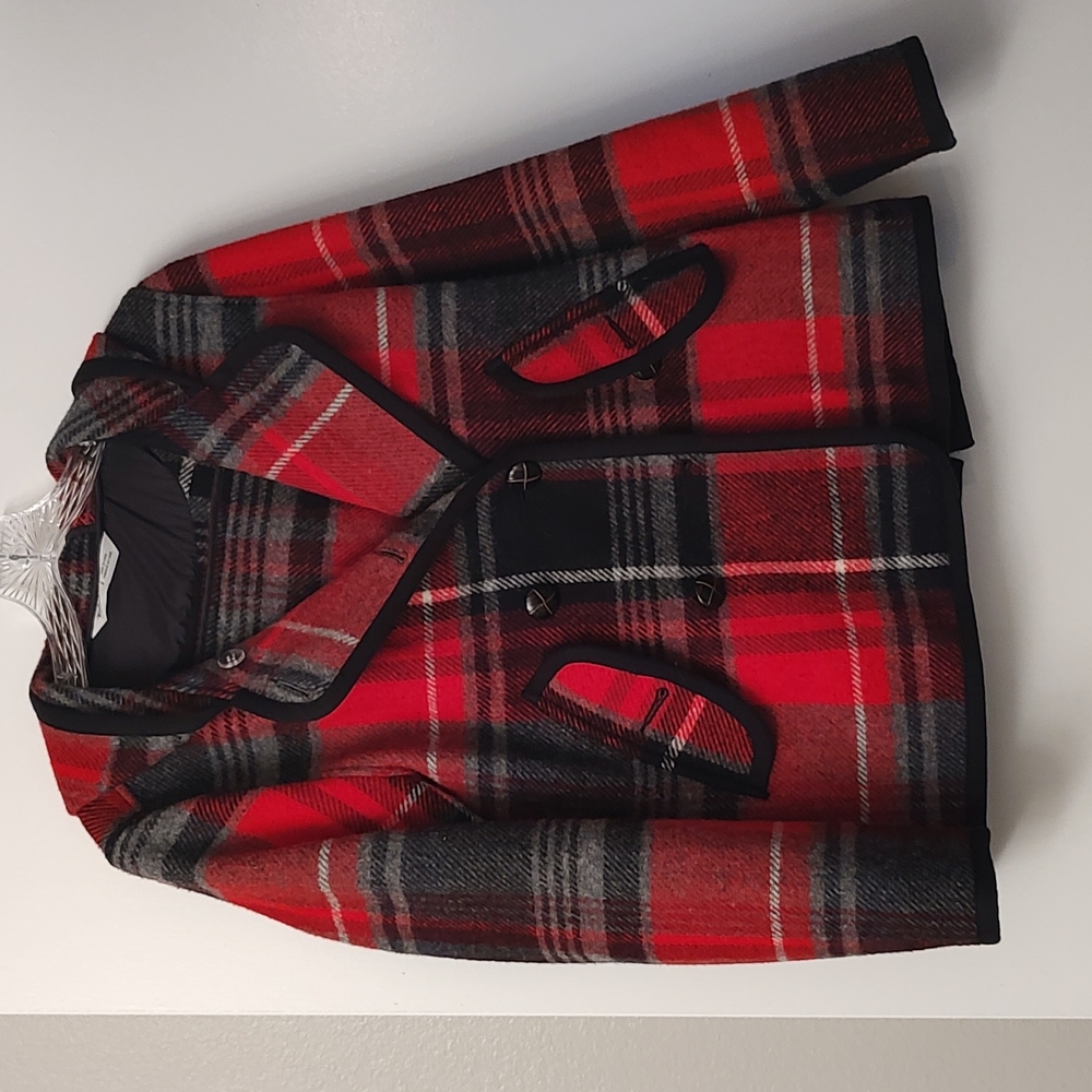 Woolrich buffalo plaid hooded coat
